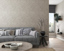 Galerie Eden Collection Silver Rattan Chevron Effect Wallpaper Roll - thumbnail 2