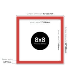 8X8 Red Picture Frame (20.3 X 20.3Cm) Poster, Photo, Artwork, Gallery Wall Or Print - thumbnail 3