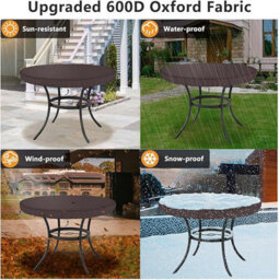 (76 10Cm) Outdoor Round Table Cover, Patio Waterproof And Dustproof Furniture Cover - thumbnail 9