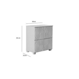 White Sideboard Storage Cabinet Unit With 4 Doors Modern Pattern - thumbnail 2