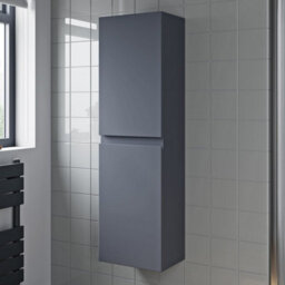 Aveli 1200mm Grey Gloss Tall Bathroom Wall Hung Storage Cabinet Cupboard Soft Close