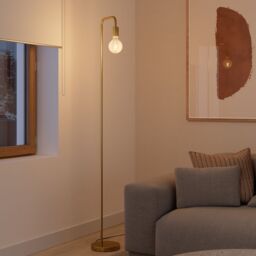 GoodHome Ghlin Satin Brushed Gold Effect Floor Lamp - thumbnail 3