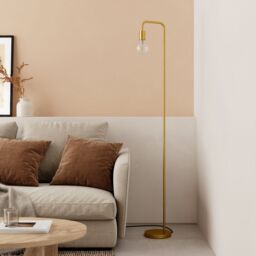 GoodHome Ghlin Satin Brushed Gold Effect Floor Lamp - thumbnail 4