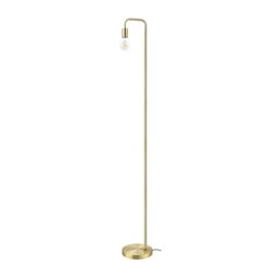 GoodHome Ghlin Satin Brushed Gold Effect Floor Lamp - thumbnail 2