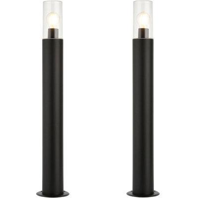 2 Pack Outdoor Bollard Post Light - 15W E27 Led - 800mm Height - Stainless Steel - image 1