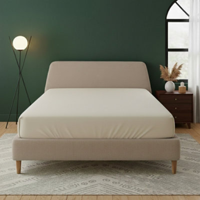 Flannelette Fitted Sheet Extra Deep 40Cm Skirt Soft Brushed Cotton Cream - image 1