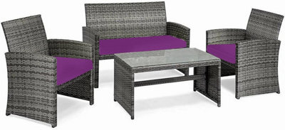 istyle mode Cushion For Rattan Chairs (Purple, 3 Pieces) - image 1