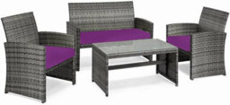 istyle mode Cushion For Rattan Chairs (Purple, 3 Pieces)