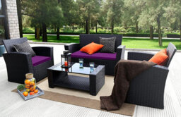 istyle mode Cushion For Rattan Chairs (Purple, 3 Pieces) - thumbnail 6