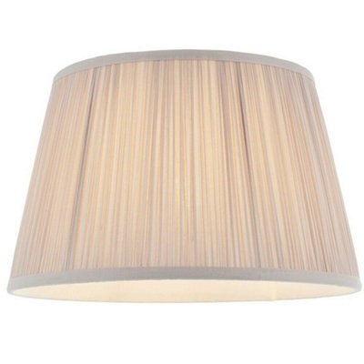 "12"" Elegant Round Tapered Drum Lamp Shade Dusky Pink Gathered Pleated Silk Cover" - image 1