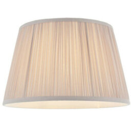 "12"" Elegant Round Tapered Drum Lamp Shade Dusky Pink Gathered Pleated Silk Cover"