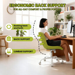 Modern Armless Swivel Office Chair, Height Adjustable Accent Chair With Silent Casters, Compact Vanity Desk Chair, Green - thumbnail 5