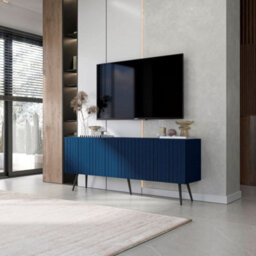 Heze Furniture Elpis Glamour Tv Cabinet Elegant Media Unit Push-To-Open - Navy Matt - thumbnail 4