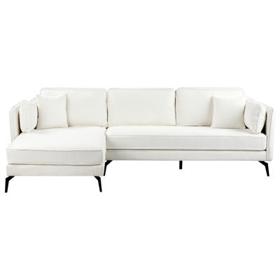Beliani Corner Sofa 3 Seater Altan Boucle Off-White Right Hand - image 1