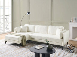 Beliani Corner Sofa 3 Seater Altan Boucle Off-White Right Hand - thumbnail 2