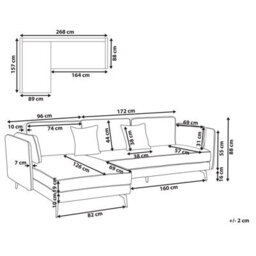 Beliani Corner Sofa 3 Seater Altan Boucle Off-White Right Hand - thumbnail 3