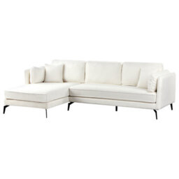 Beliani Corner Sofa 3 Seater Altan Boucle Off-White Right Hand - thumbnail 4