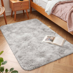 Aspire Homeware Non-Slip Tie Dye Light Grey Shaggy Rug Soft Fluffy Doormat, (L)80Cm X (W)50Cm - thumbnail 6