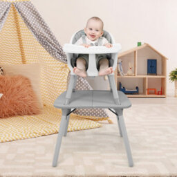 Costway 4 In 1 Baby Highchair Infant Feeding Seat Kids Table&chair Set W/adjustable Tray - thumbnail 9