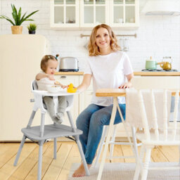 Costway 4 In 1 Baby Highchair Infant Feeding Seat Kids Table&chair Set W/adjustable Tray - thumbnail 2