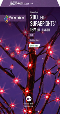 Supabrights String Red 200 Led Indoor & Outdoor String Lights