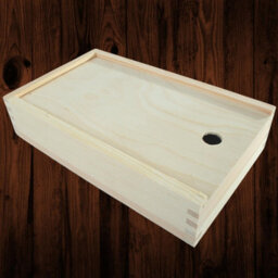 Woodeedoo Wooden Shallow Pencil Storage Box With Sliding Lid Crayon Holder Desk Organiser School Home Gift Slim Decorative Case 25X15X5.5Cm - thumbnail 6
