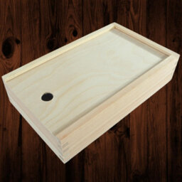 Woodeedoo Wooden Shallow Pencil Storage Box With Sliding Lid Crayon Holder Desk Organiser School Home Gift Slim Decorative Case 25X15X5.5Cm - thumbnail 7