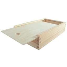 Woodeedoo Wooden Shallow Pencil Storage Box With Sliding Lid Crayon Holder Desk Organiser School Home Gift Slim Decorative Case 25X15X5.5Cm - thumbnail 9