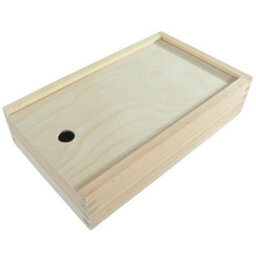 Woodeedoo Wooden Shallow Pencil Storage Box With Sliding Lid Crayon Holder Desk Organiser School Home Gift Slim Decorative Case 25X15X5.5Cm - thumbnail 8