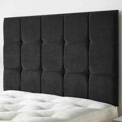 "Urban Textures Luxury 20"" High Linen Fabric Upholstered Sloane Design Bed Headboard - Charcoal" - image 1
