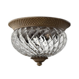 Luminosa Lighting Elstead Plantation 2 Light Small Semi Flush Ceiling Light Pearl Bronze, E27