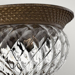 Luminosa Lighting Elstead Plantation 2 Light Small Semi Flush Ceiling Light Pearl Bronze, E27 - thumbnail 2