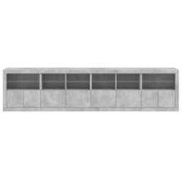Berkfield Sideboard With Led Lights Concrete Grey 283X37X67 Cm - thumbnail 7
