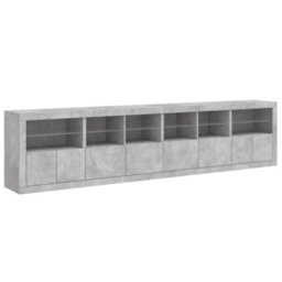 Berkfield Sideboard With Led Lights Concrete Grey 283X37X67 Cm - thumbnail 6
