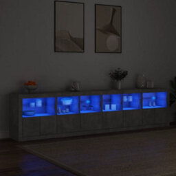 Berkfield Sideboard With Led Lights Concrete Grey 283X37X67 Cm - thumbnail 3