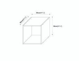 Urbn-Living Urbnliving Height 30Cm Shelves Cube Shelving Colour Antique Oak Cube Display Storage Wood Shelf - thumbnail 4