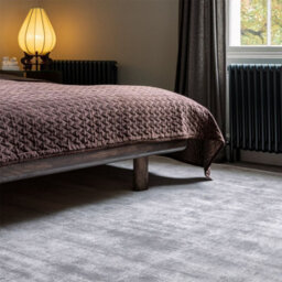 Silver Handmade , Luxurious , Modern , Plain Easy To Clean Viscose Rug For Living Room, Bedroom - 240Cm X 340Cm - thumbnail 2