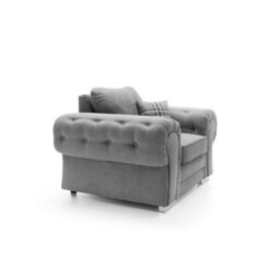 Abakus Direct Verona Armchair In Light Grey Linen Fabric - thumbnail 3