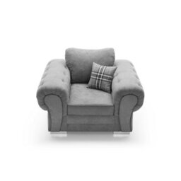 Abakus Direct Verona Armchair In Light Grey Linen Fabric - thumbnail 5
