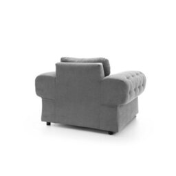 Abakus Direct Verona Armchair In Light Grey Linen Fabric - thumbnail 4