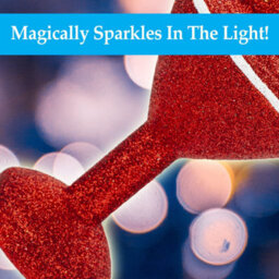 Red Glitter Cocktail Decoration Hand Painted Hanging Christmas - thumbnail 5