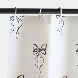 Ohs Bows Mould Proof Shower Curtain With 12 Hooks - Monochrome - thumbnail 5