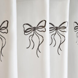 Ohs Bows Mould Proof Shower Curtain With 12 Hooks - Monochrome - thumbnail 6