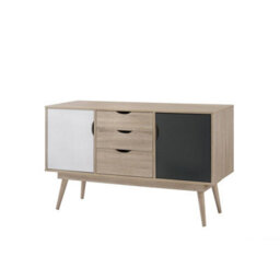 Timber Art Design Alford Scandinavian Large Sideboard Nordic Retro Cupboard Unit Scandi Buffet Grey White - thumbnail 2