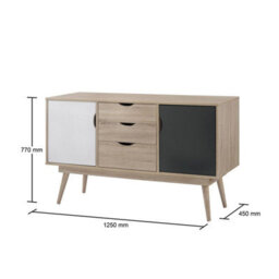 Timber Art Design Alford Scandinavian Large Sideboard Nordic Retro Cupboard Unit Scandi Buffet Grey White - thumbnail 6