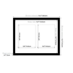 14X11 Inch 2 Opening Photo Collage Frame, Display Two 8X6 Inch Photos, Multi Aperture Family Picture Frame, Black - thumbnail 4