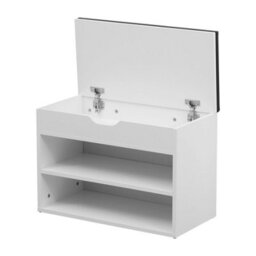 Avc Designs 60Cm Shoe Bench Wooden Shoe Storage Cabinet Organiser With Seat Cushion White - thumbnail 8