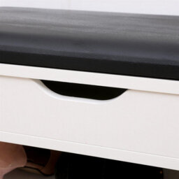 Avc Designs 60Cm Shoe Bench Wooden Shoe Storage Cabinet Organiser With Seat Cushion White - thumbnail 4