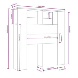 Berkfield Headboard Cabinet Smoked Oak 100X18.5X104.5 Cm - thumbnail 6