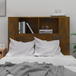 Berkfield Headboard Cabinet Smoked Oak 100X18.5X104.5 Cm - thumbnail 3